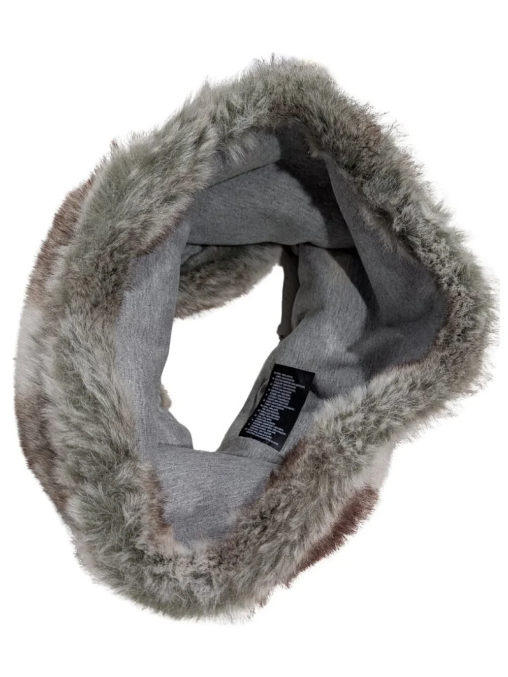 Barts Fur Deluxe Faux Fur Pull-On Cowl Snood Neck Warmer Gray Brown OS
